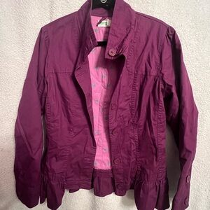 Women's Ruffle-Hem Utility Jacket in Plum by Selena Gomez